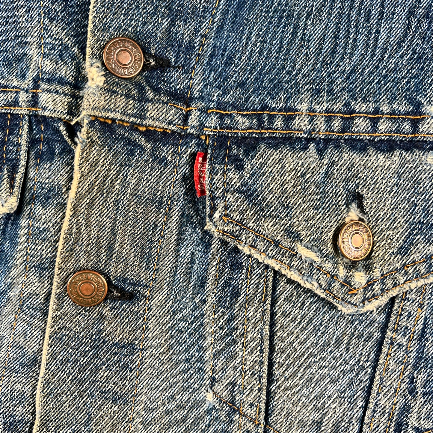 60s Levi's Big E Type 3 Denim Biker Vest- S