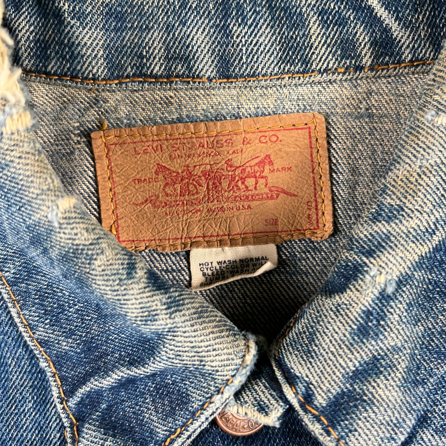 60s Levi's Big E Type 3 Denim Biker Vest- S