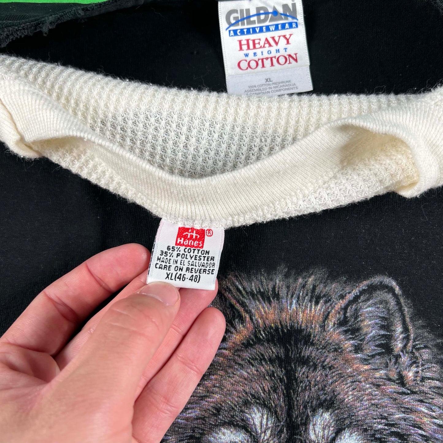 90s Big Wolf Tank & Waffle Knit Thermal- XL