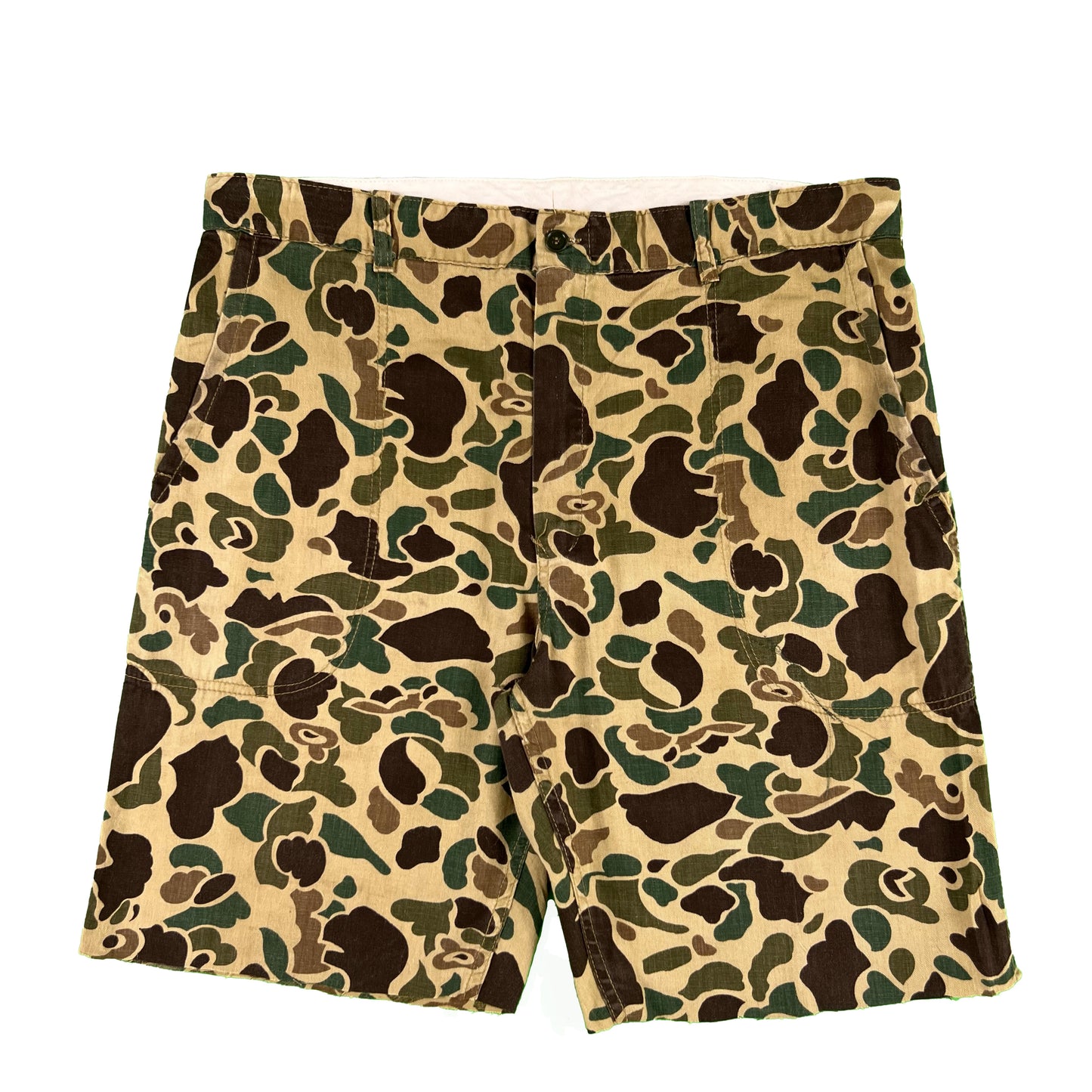 70s Chopped Duck Camo Fatigue Shorts- 33"-36"x9.5