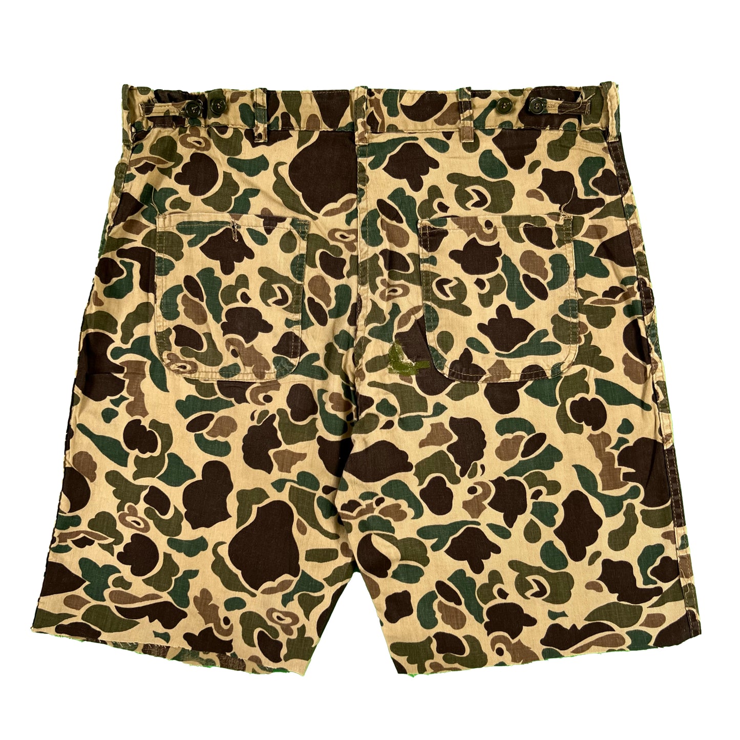 70s Chopped Duck Camo Fatigue Shorts- 33"-36"x9.5