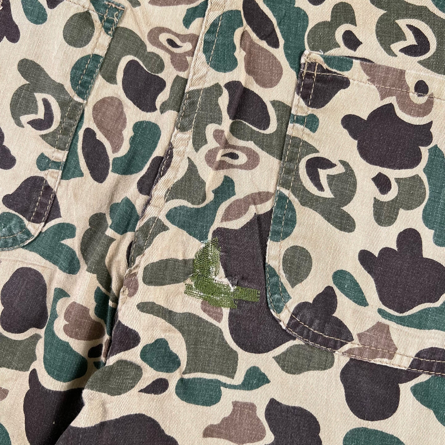 70s Chopped Duck Camo Fatigue Shorts- 33"-36"x9.5