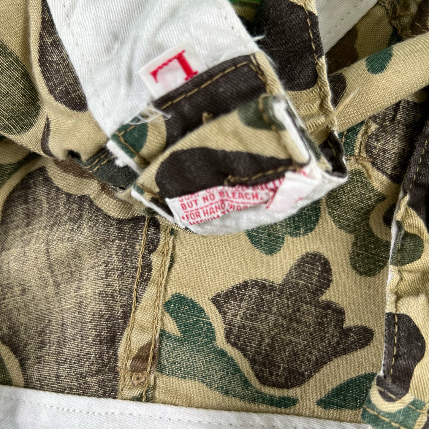 70s Chopped Duck Camo Fatigue Shorts- 33"-36"x9.5