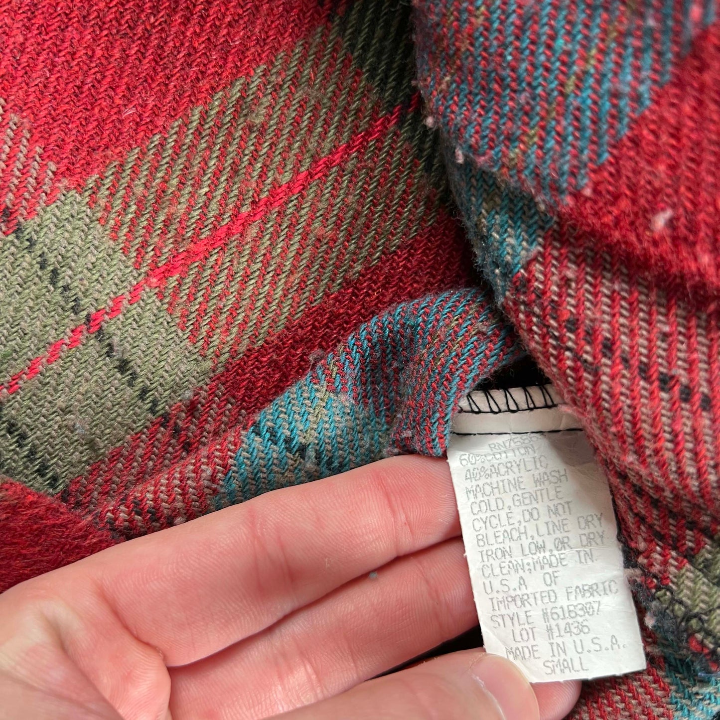 90s Boxy Plaid Red Jacket- S