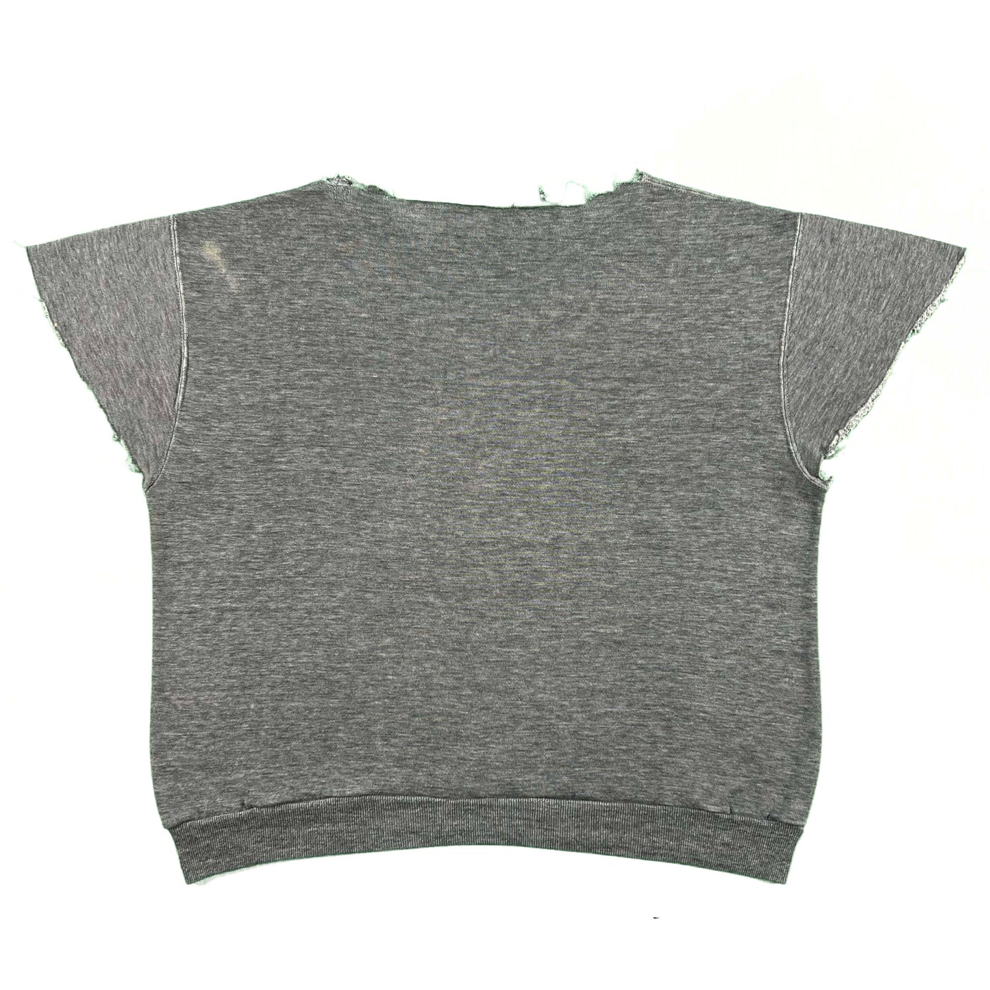 80s Chopped Grey Short Sleeve Sweatshirt- XL