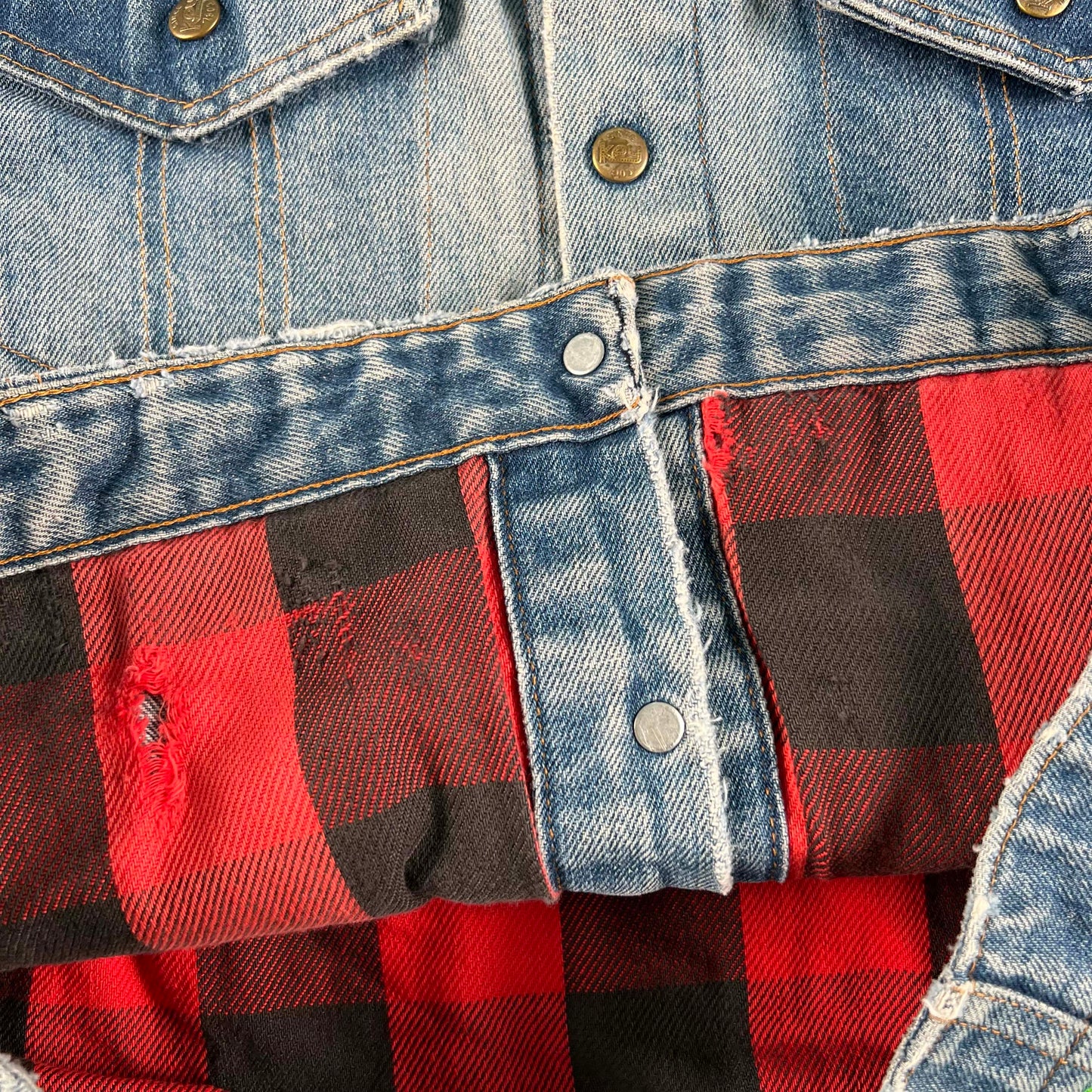 70s/80s Key Flannel Lined Denim Trucker Jacket- L