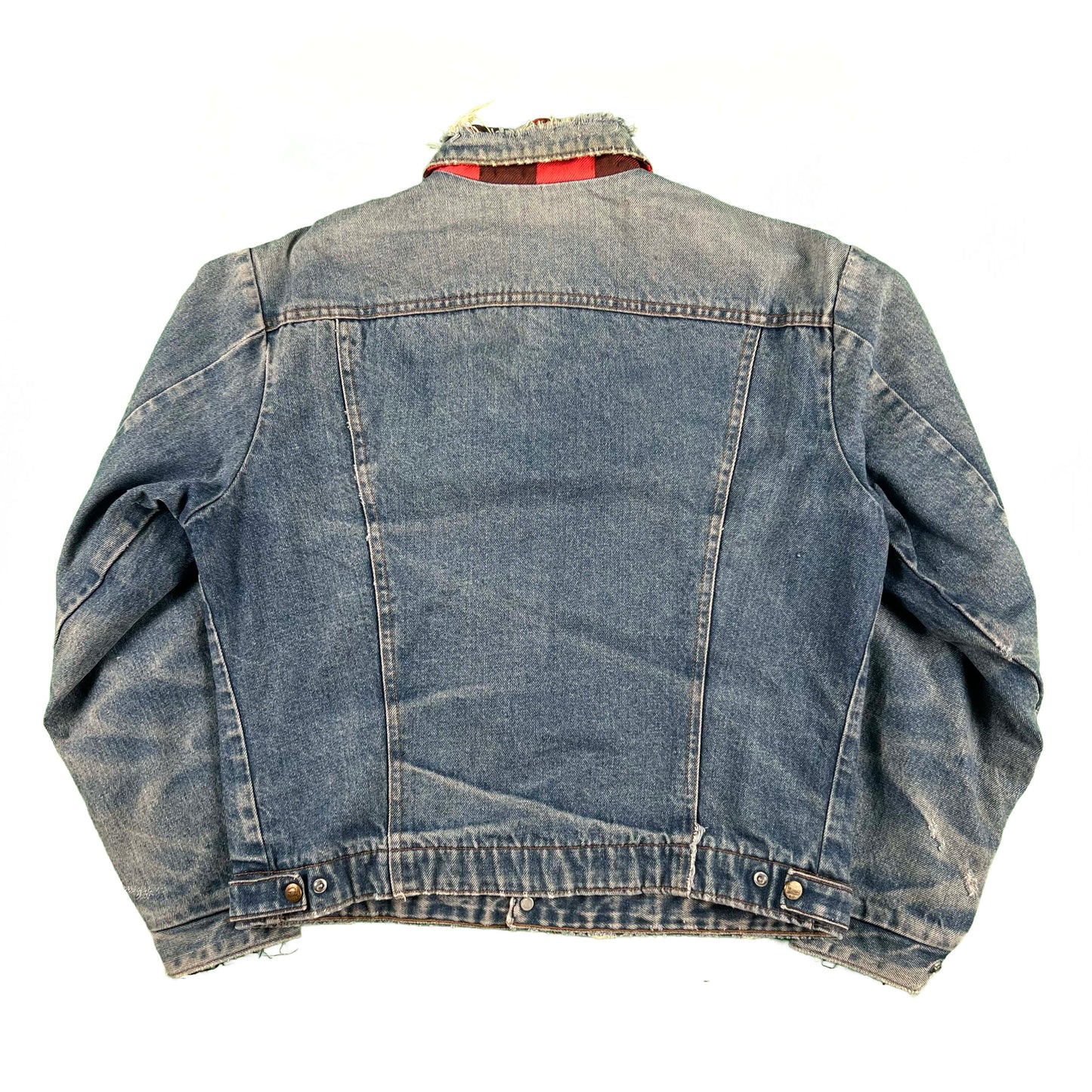 70s/80s Key Flannel Lined Denim Trucker Jacket- L