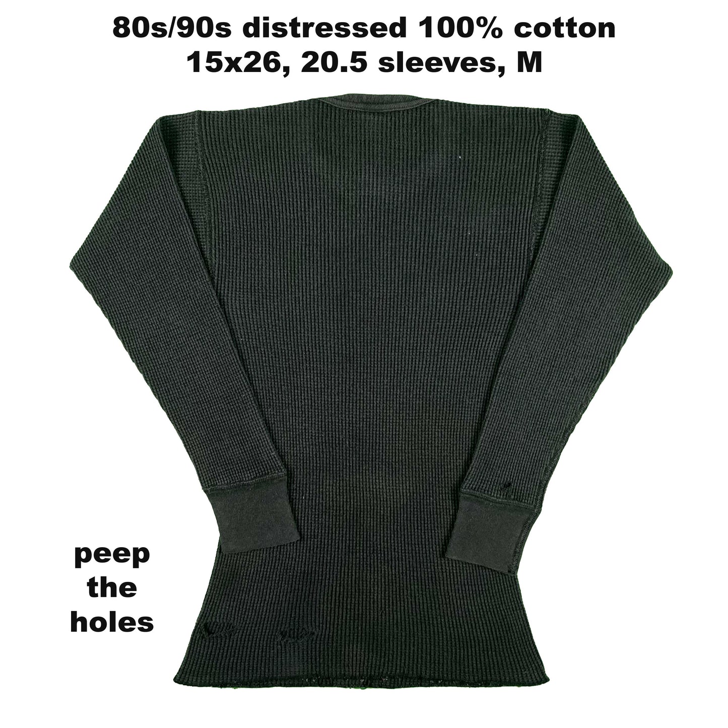 Vintage Black Waffle Knit Thermal- SELECT SHIRT