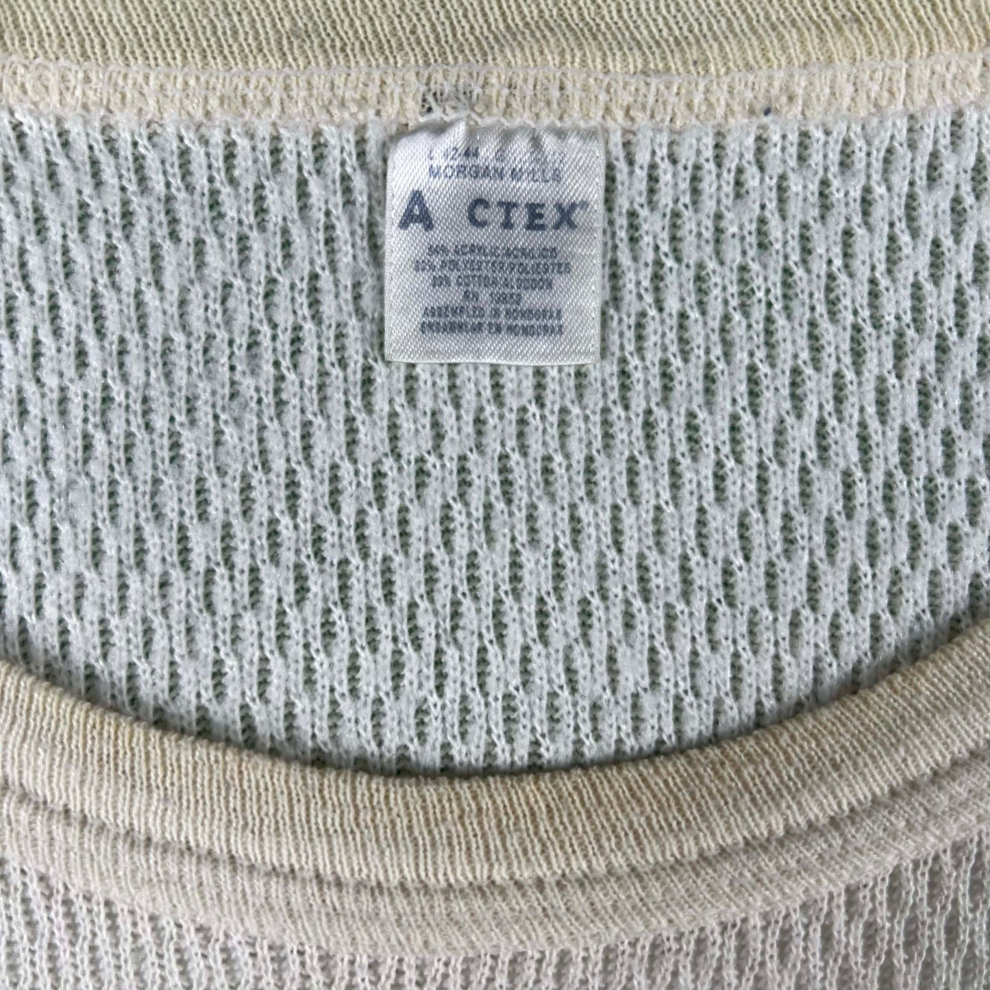 90s Short Sleeve Waffle Knit Thermal- L