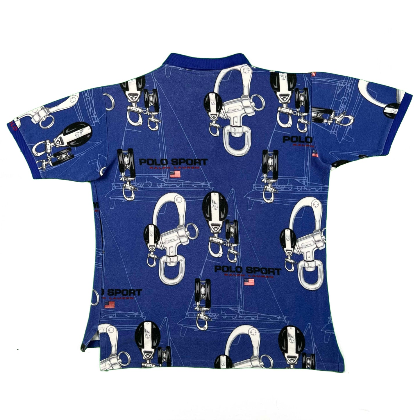90s Polo Sport Sailboat Clasp Polo Shirt- L