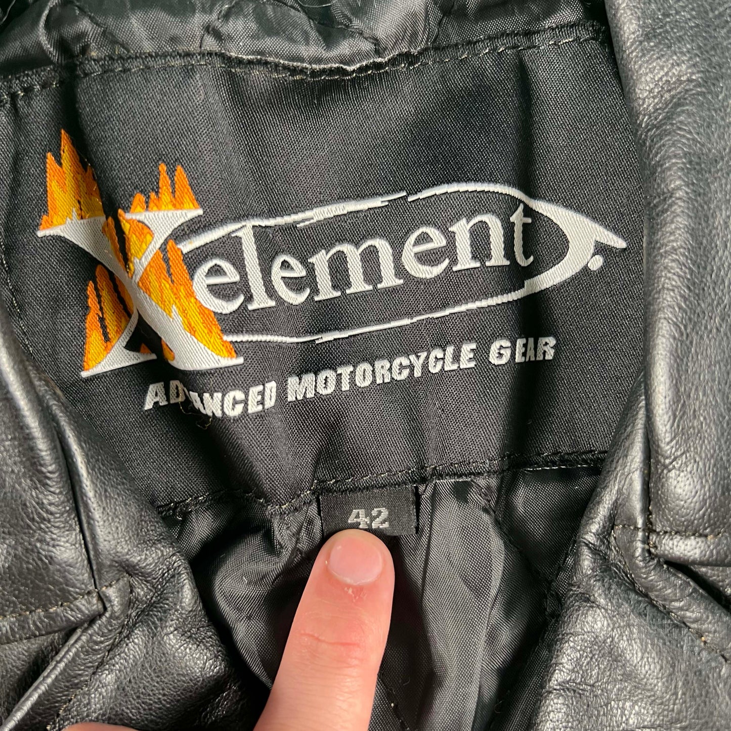 00s X-Element Black Leather Biker Jacket- M