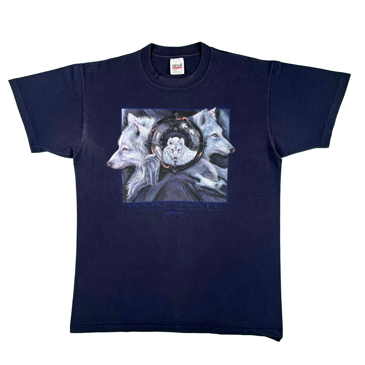 90s WOLF GATE Tee- L