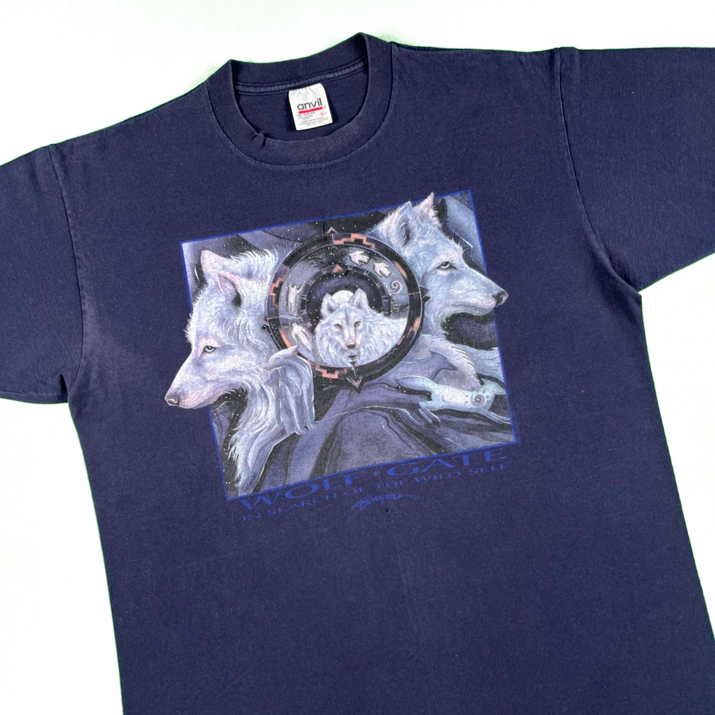 90s WOLF GATE Tee- L