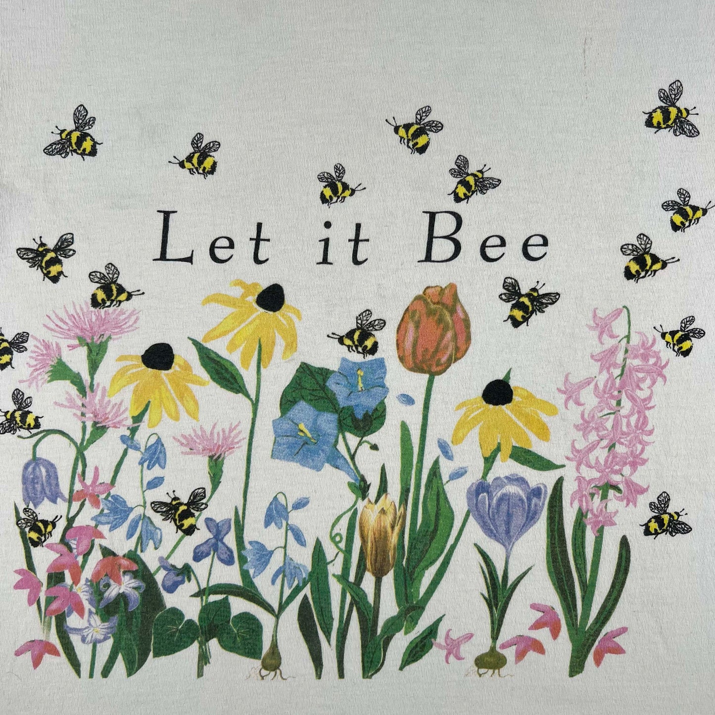 90s 'Let it Bee' Flowers Tee- L