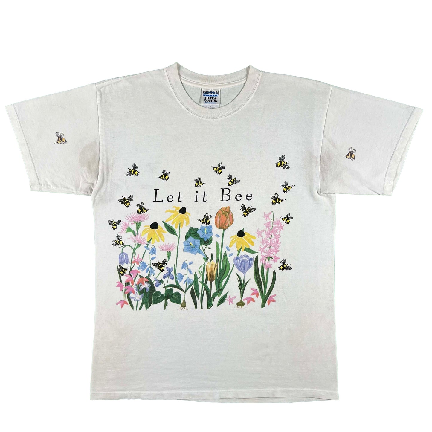 90s 'Let it Bee' Flowers Tee- L