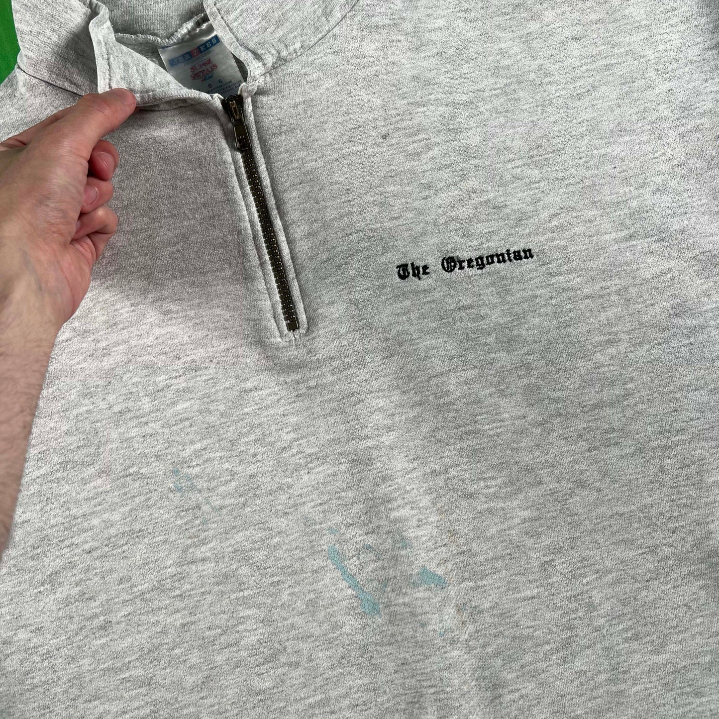 00s The Oregonian 1/4 Zip Sweatshirt- L