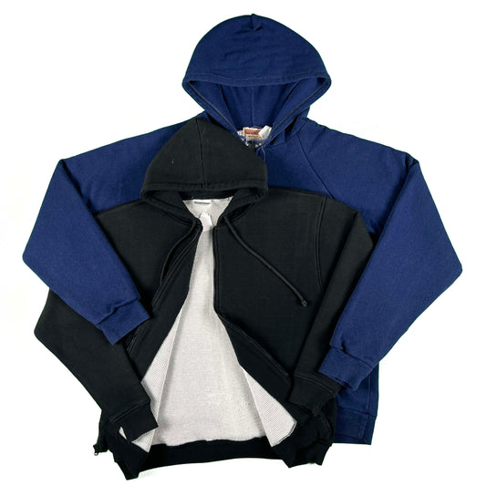 Vintage Blank Waffle Lined Zip Up Hoodies- SELECT SWEAT