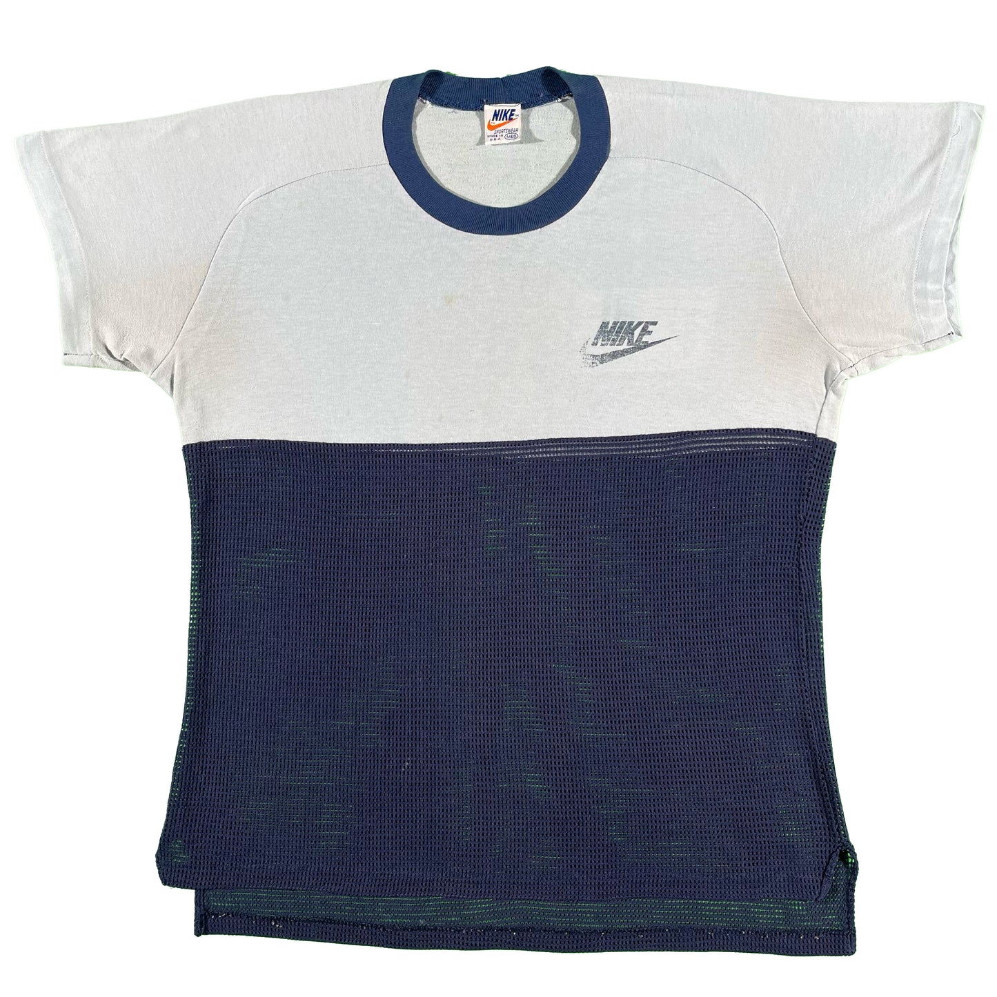 80s Nike Half Mesh Tee- M