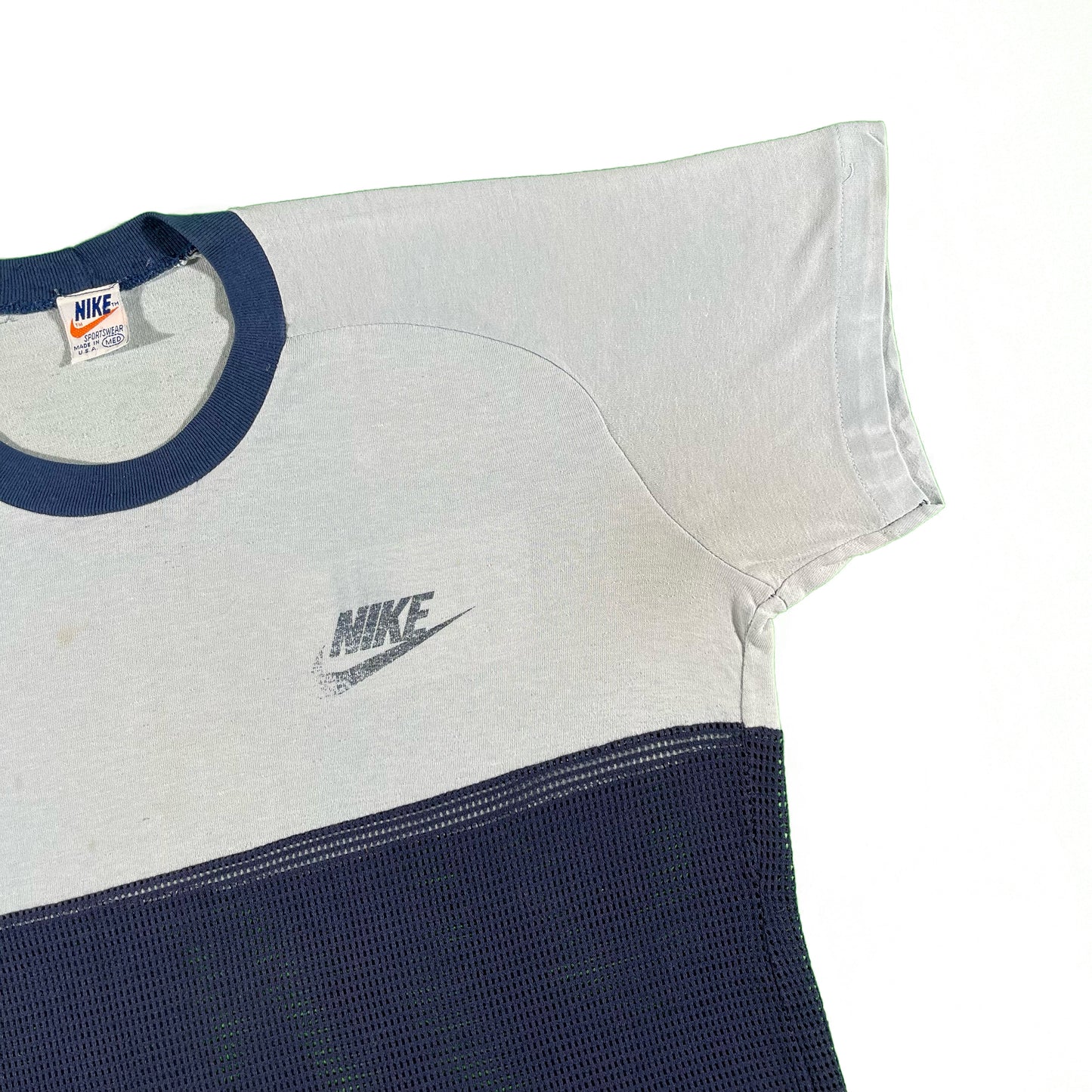 80s Nike Half Mesh Tee- M