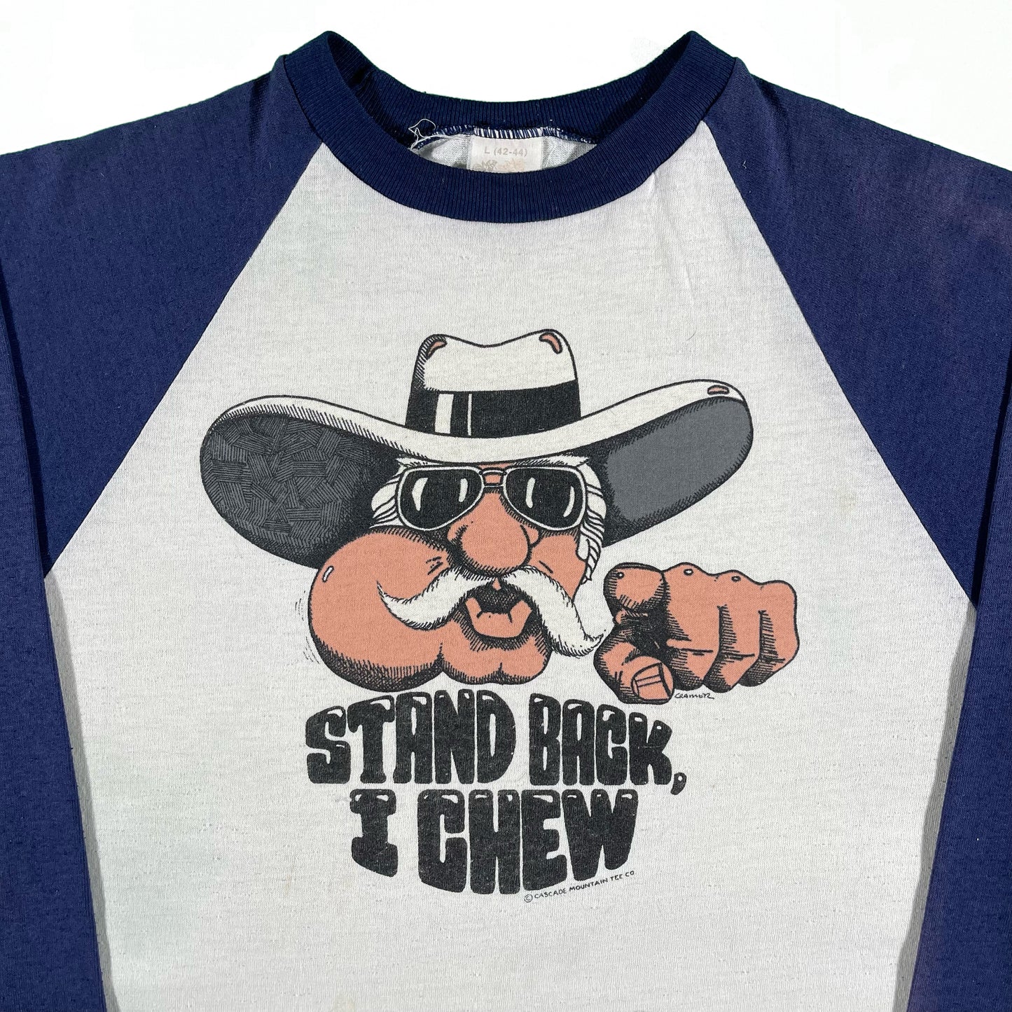 70s 'I Chew' Tobacco 3/4 Sleeve Tee- M