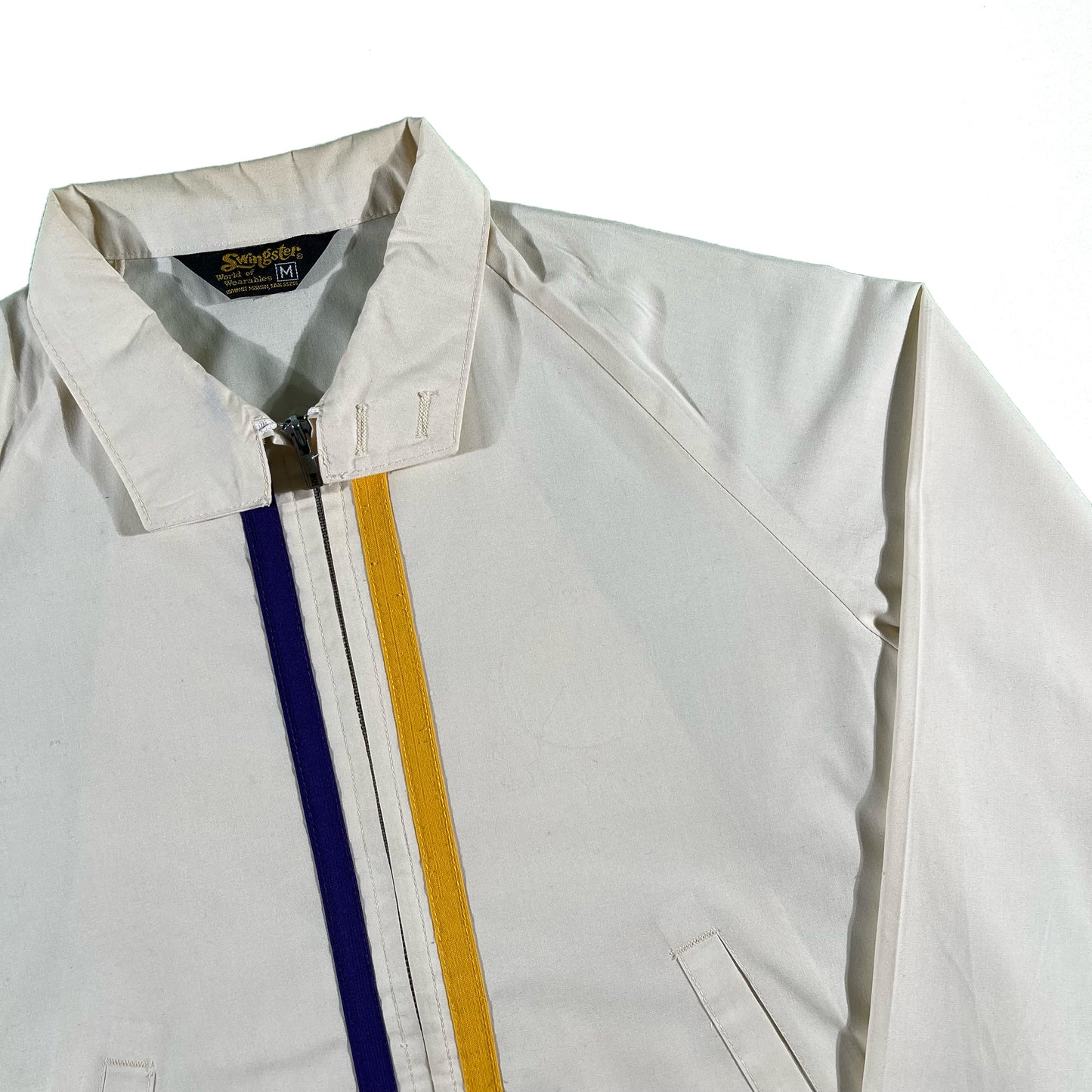70s Chain Stitch Striped Work Jacket- M