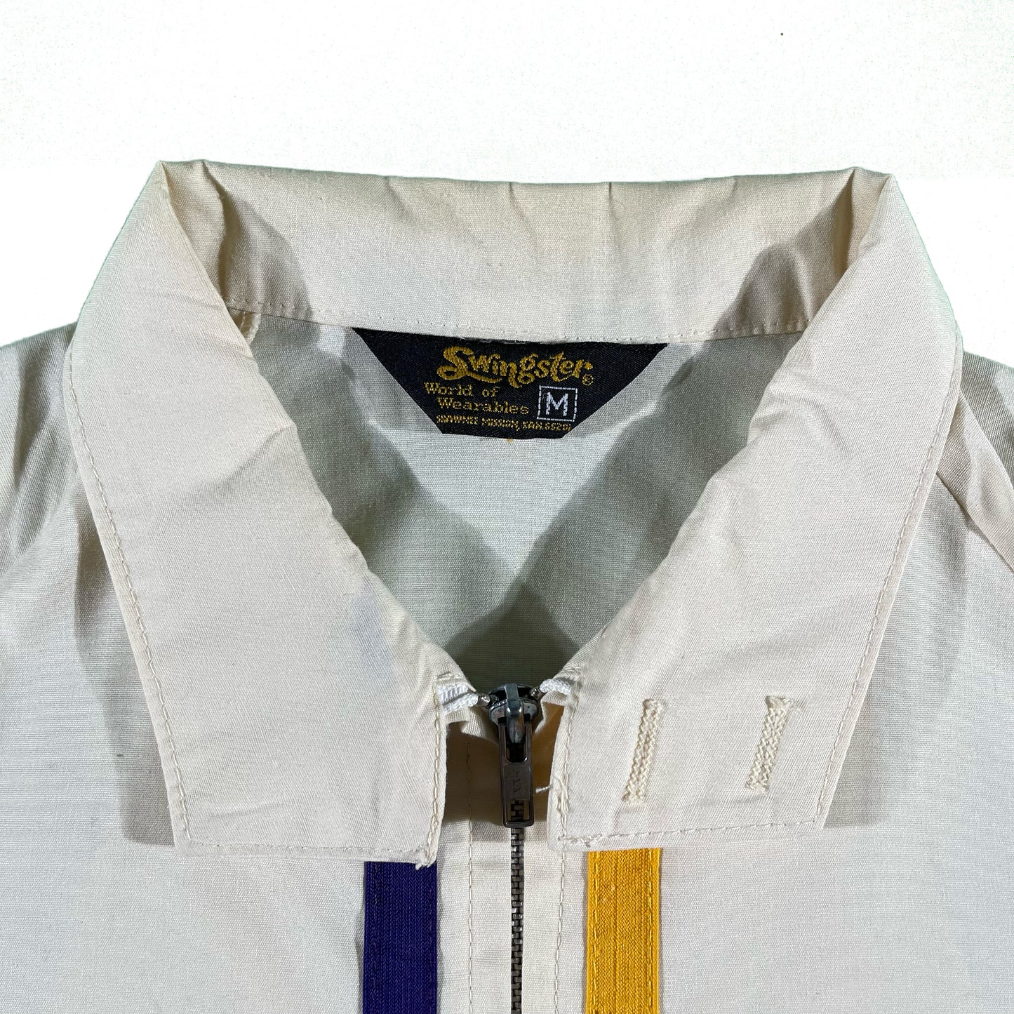 70s Chain Stitch Striped Work Jacket- M