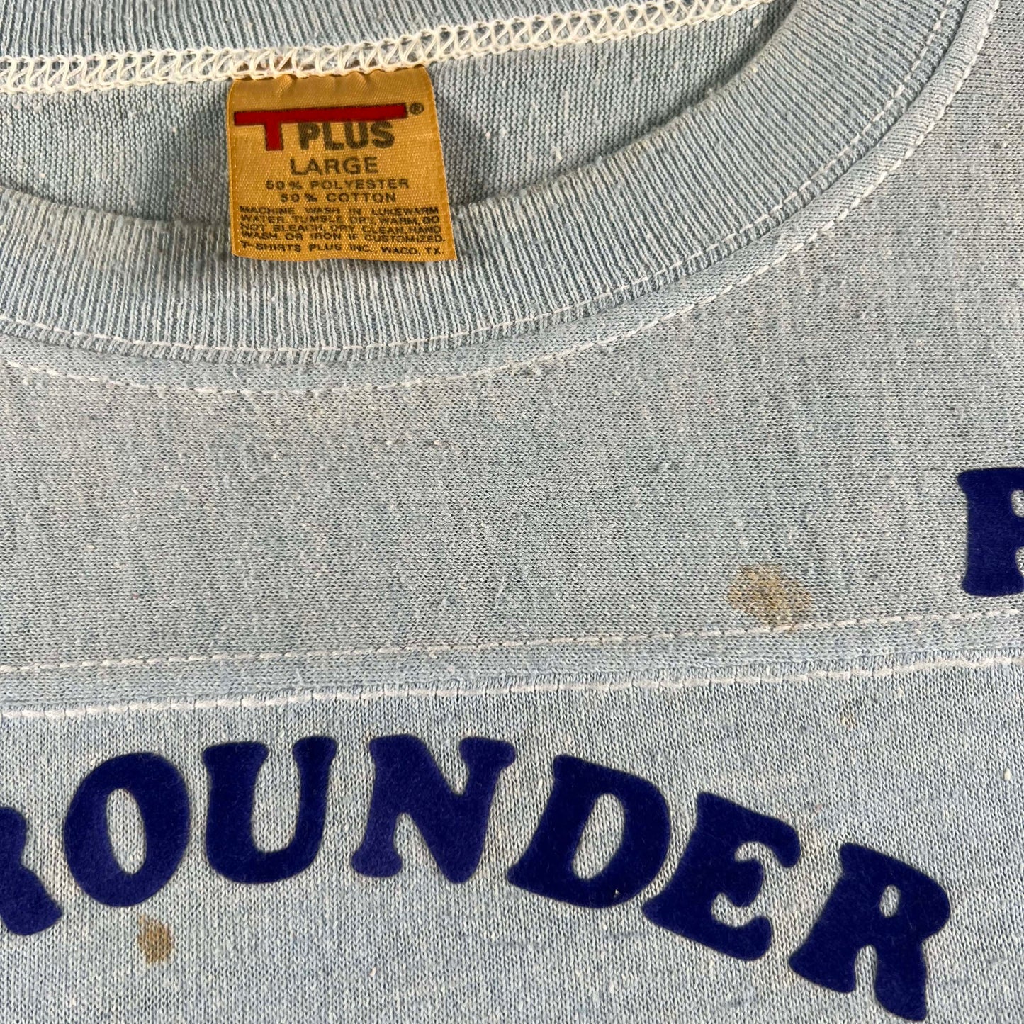 70s Felt Print Baseball Tee- L