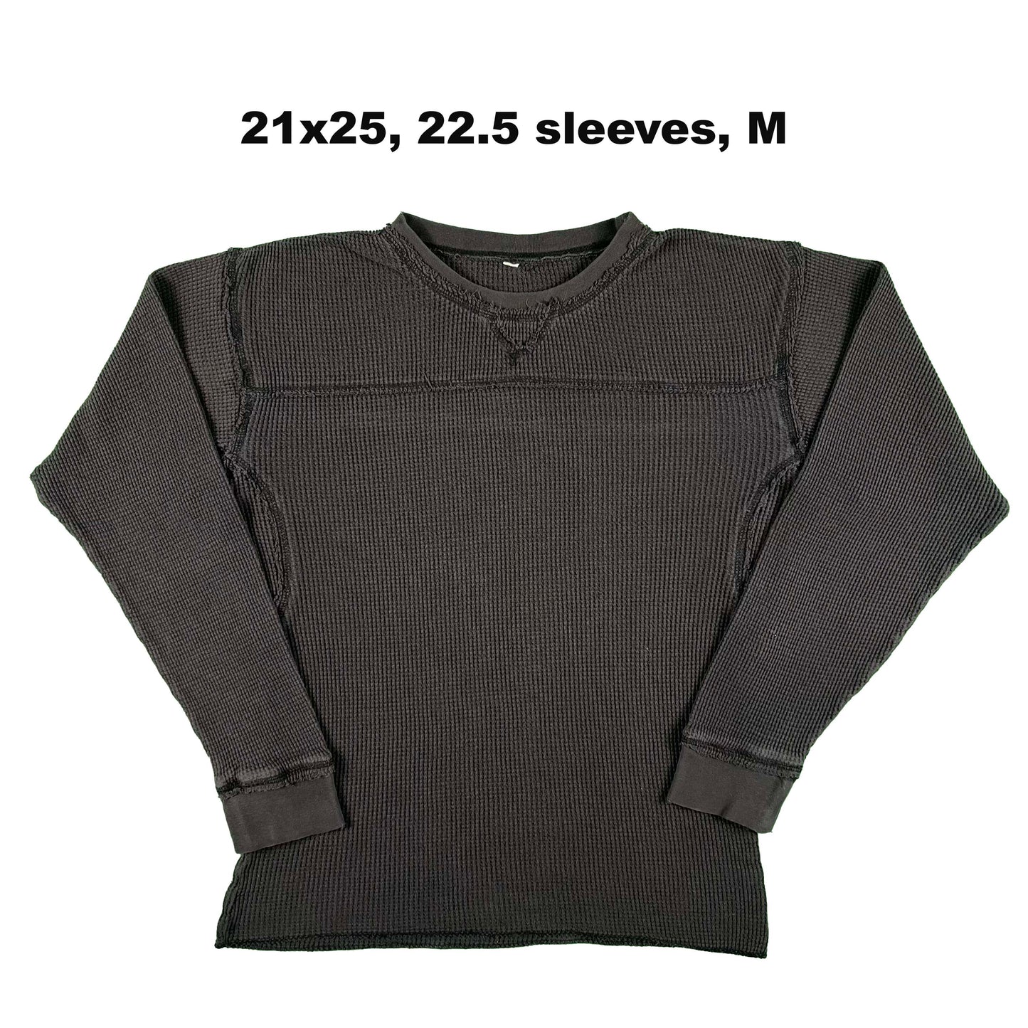 Vintage Black Waffle Knit Thermal- SELECT SHIRT