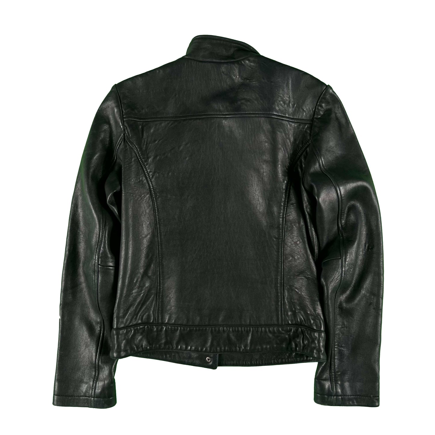 00s Calvin Klein Cafe Racer Leather Jacket- XS