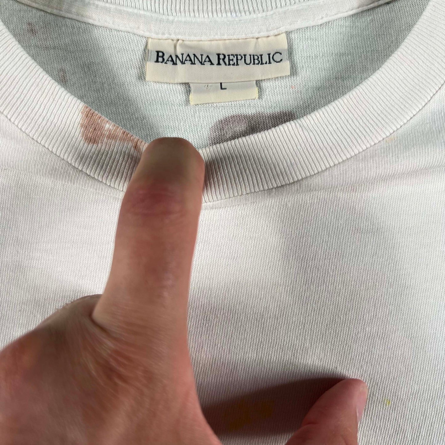90s Banana Republic Map Painter's Tee- L