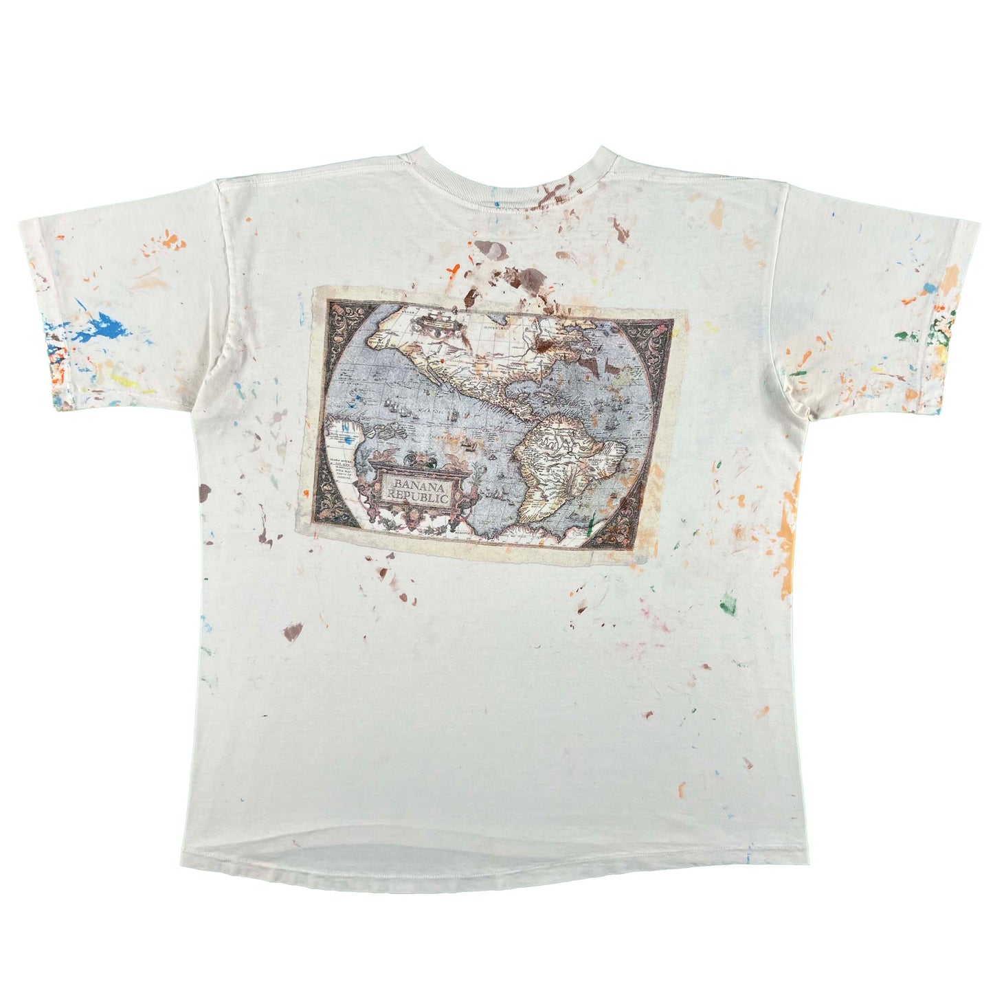 90s Banana Republic Map Painter's Tee- L