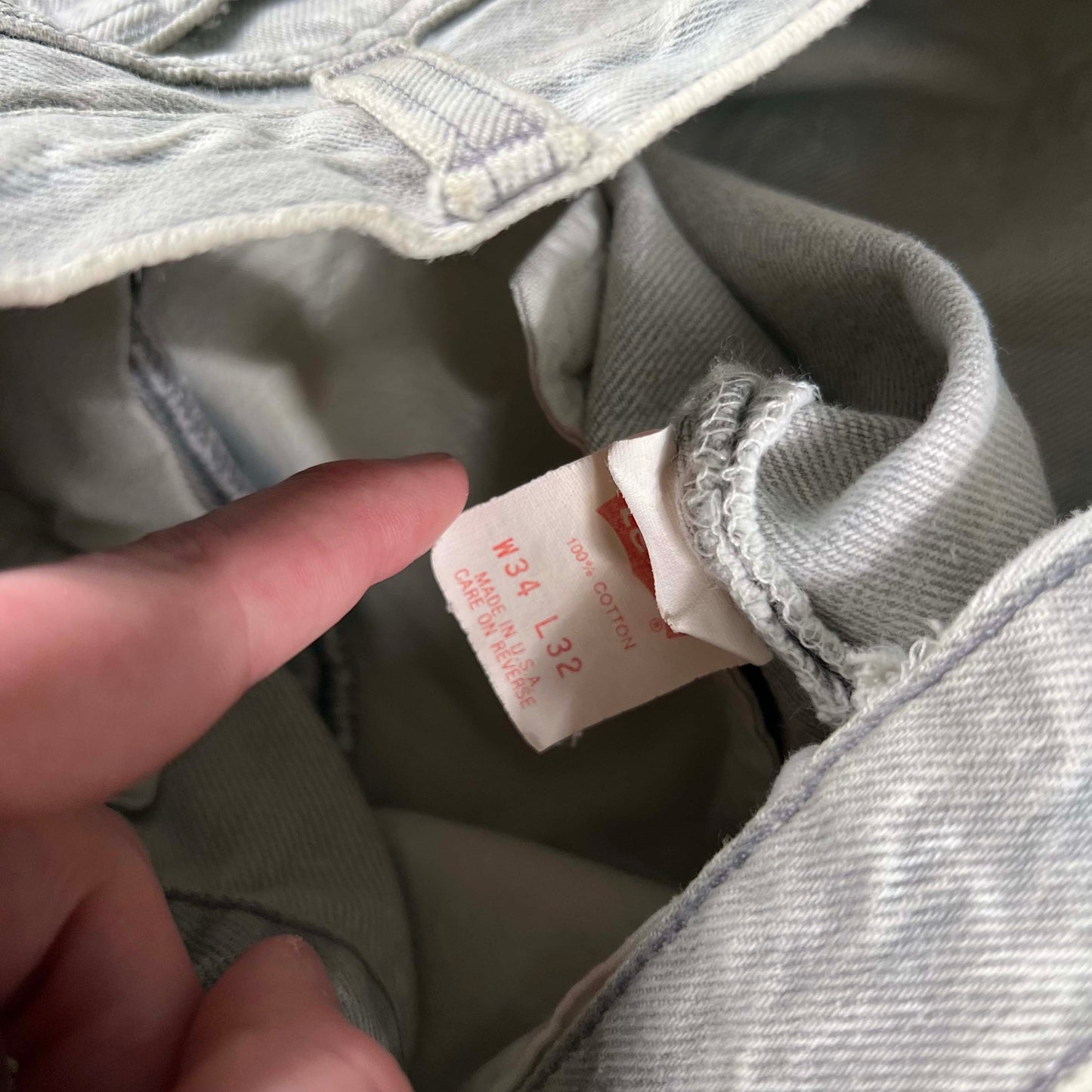 90s Faded Stone Grey Levi's 501 Denim- 31x31