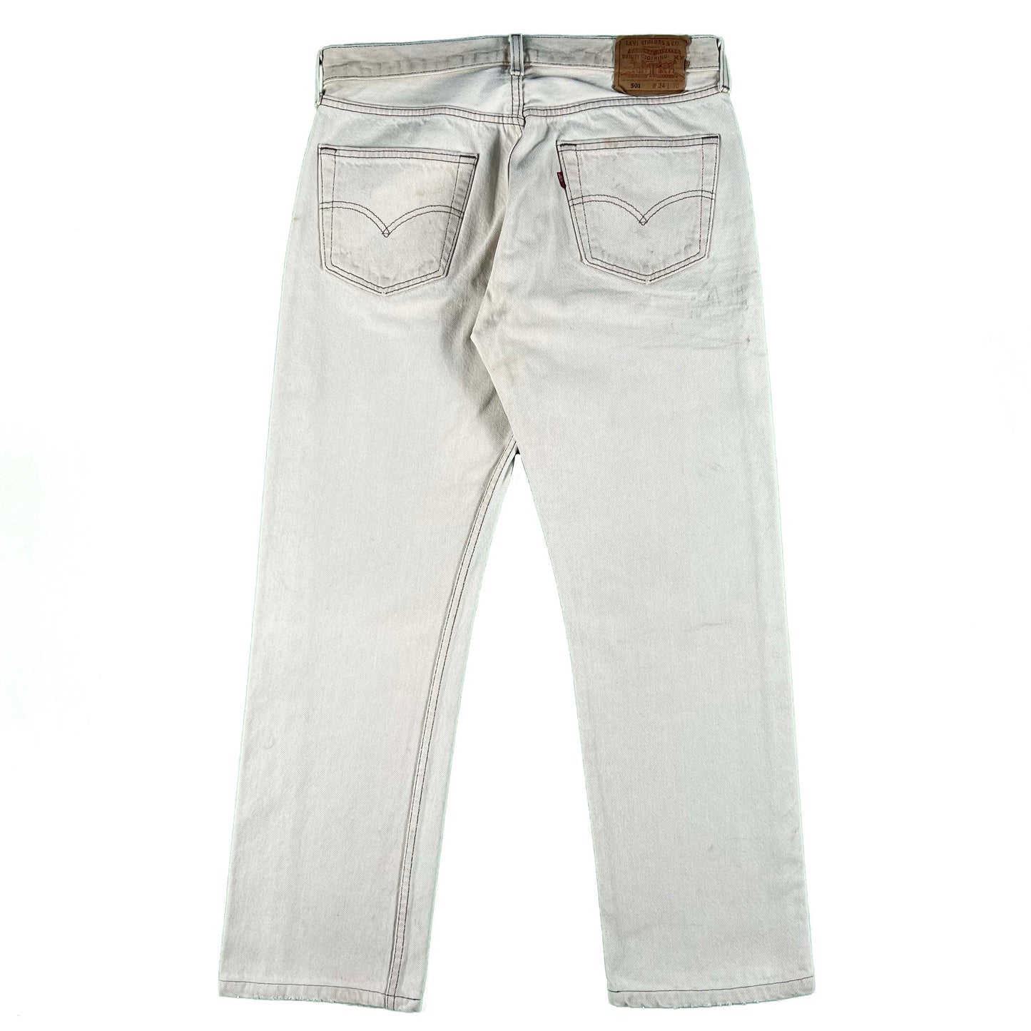 90s Faded Cream Levi's 501 Denim- 32x28.5
