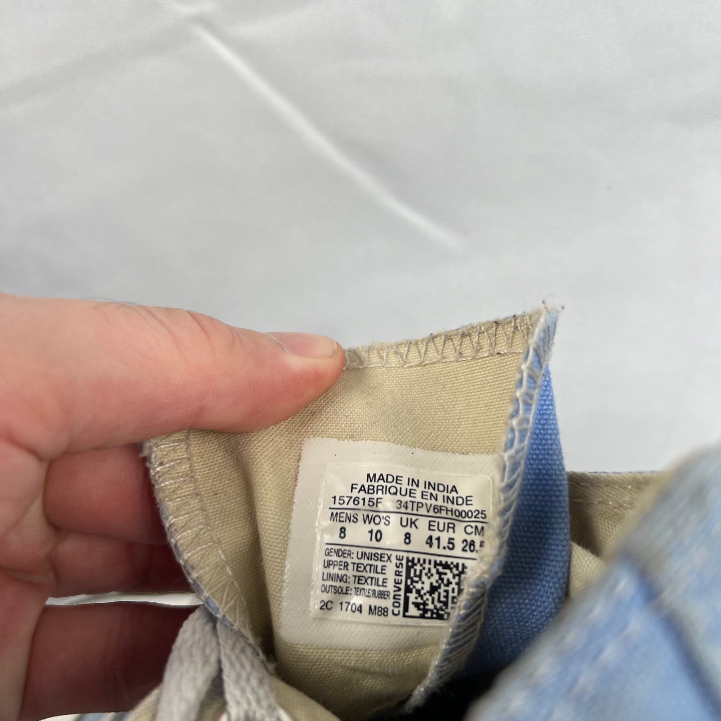 Sun Faded Pastel Blue High Top Converse- M's 8, W's 9.5