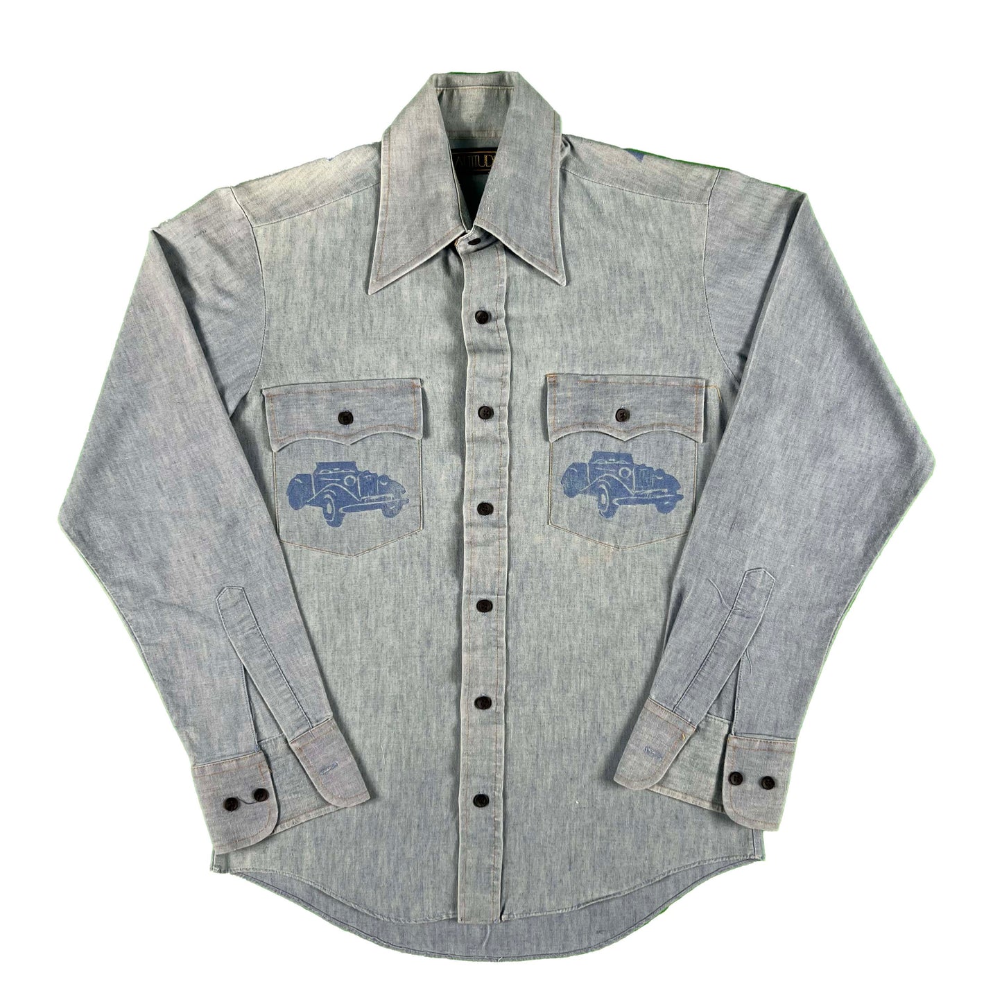 80s Car Chambray Shirt- S