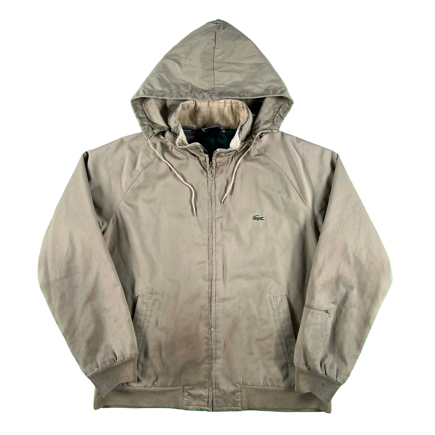 80s Izod Lacoste Hooded Harrington Jacket- L