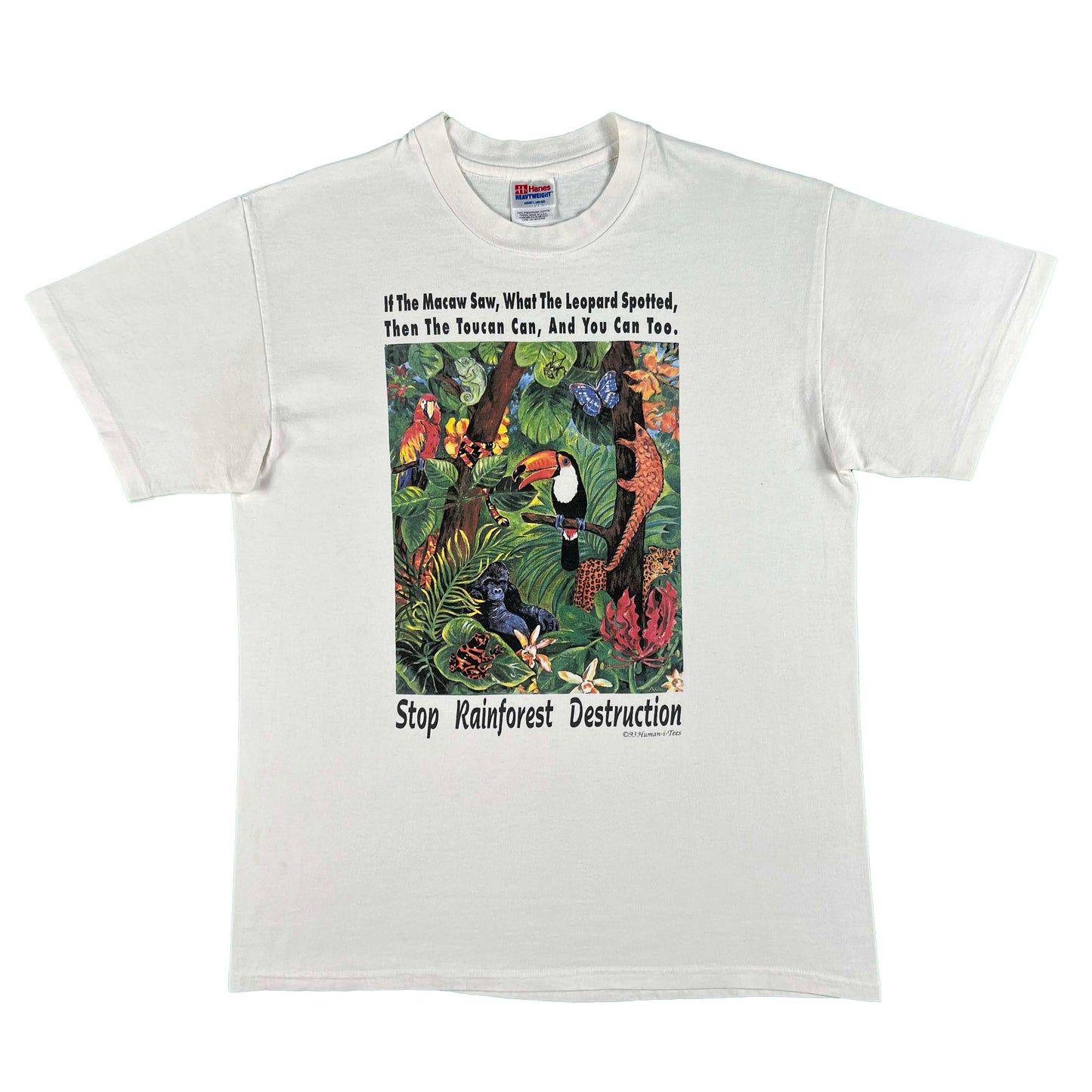 90s Stop Rainforest Destruction Tee- L