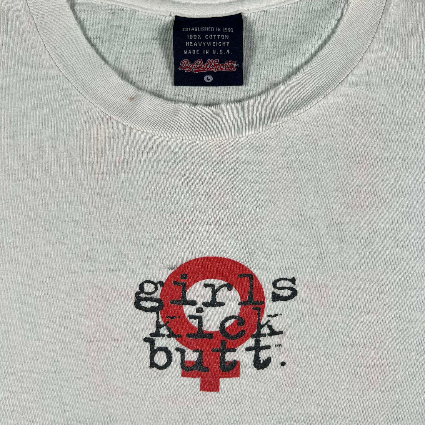 90s Girls Kick Butt Tee- L