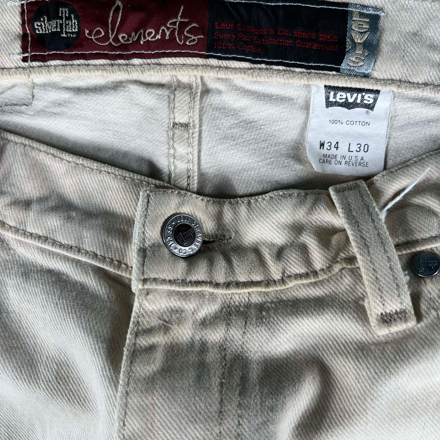 90s Levi's Silvertab Elements Cream Denim- 33x30