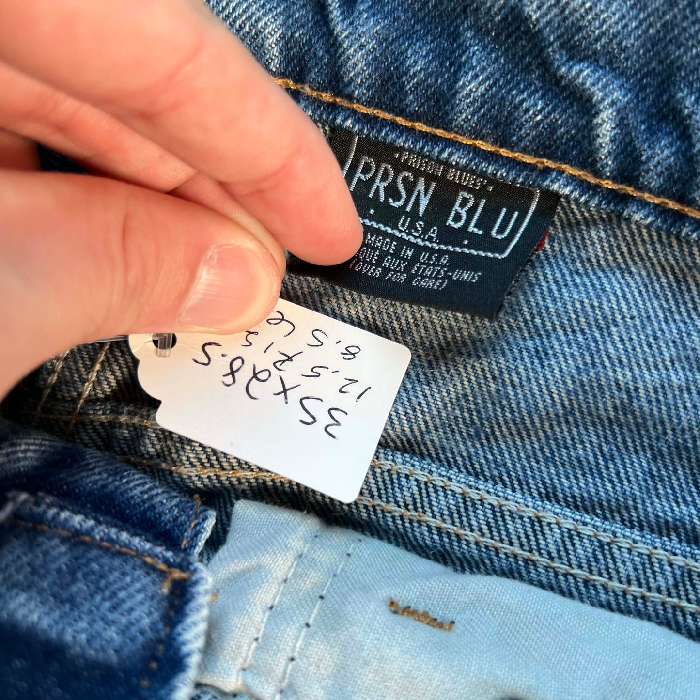 90s Prison Blues Denim Double Knees- 35x28.5