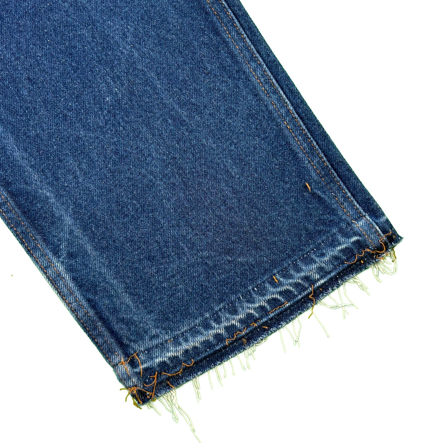 90s Prison Blues Released Hem Denim Double Knees- 33x32.5