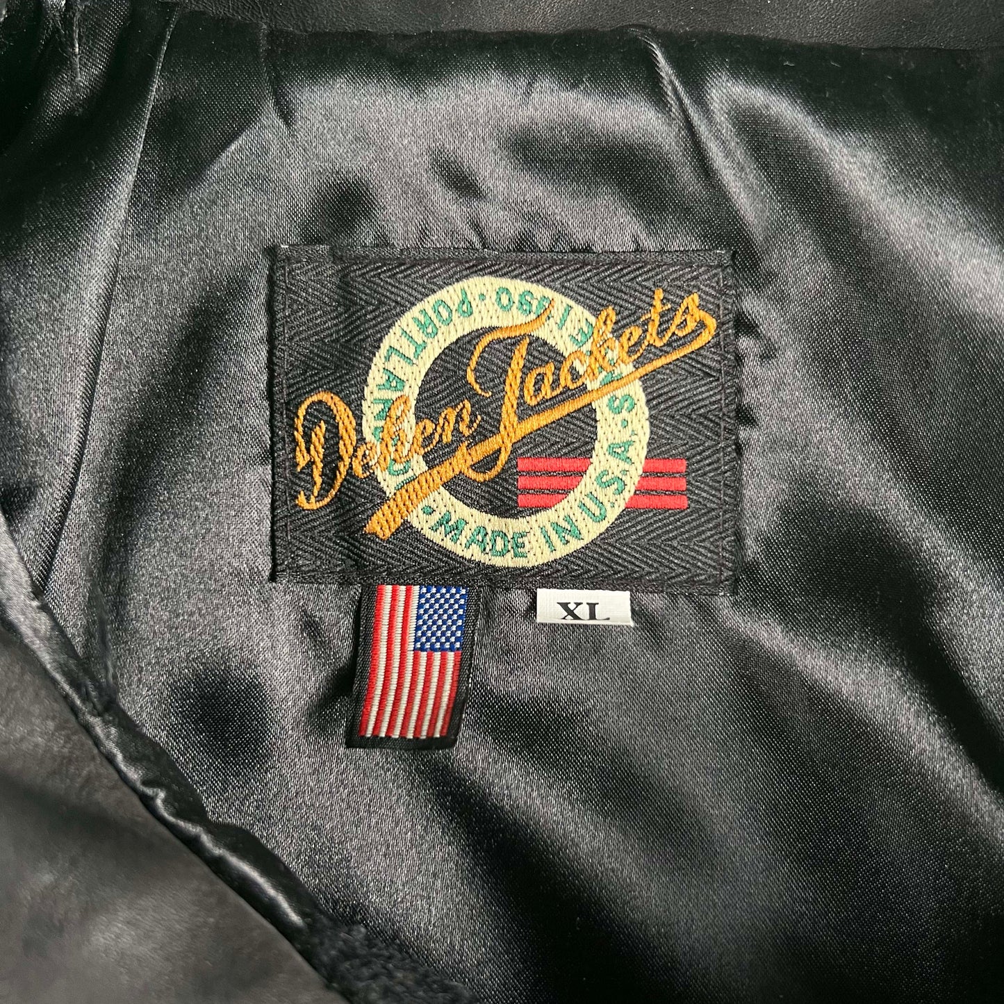 90s/00s Black Leather and Wool Varsity Jacket- XL