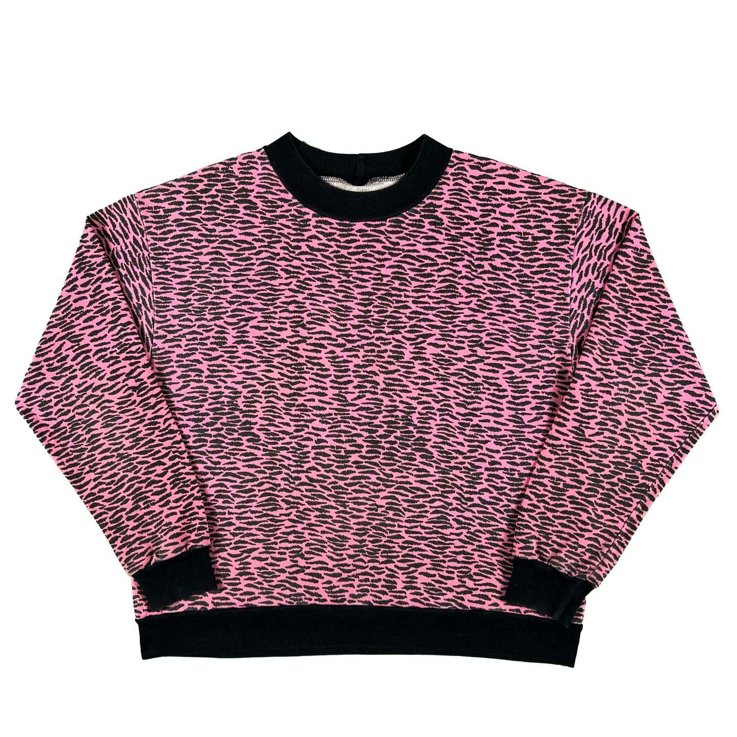 80s Pink Tiger Stripe Sweatshirt- M