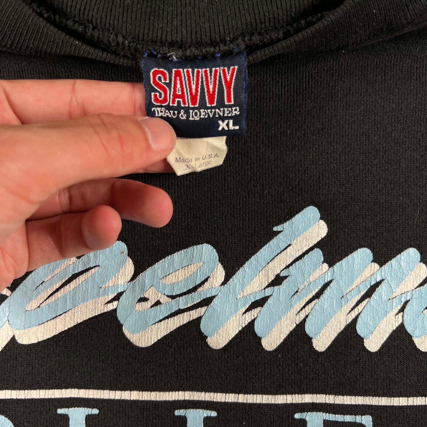 90s Faded Black Spellman College Sweatshirt- XL