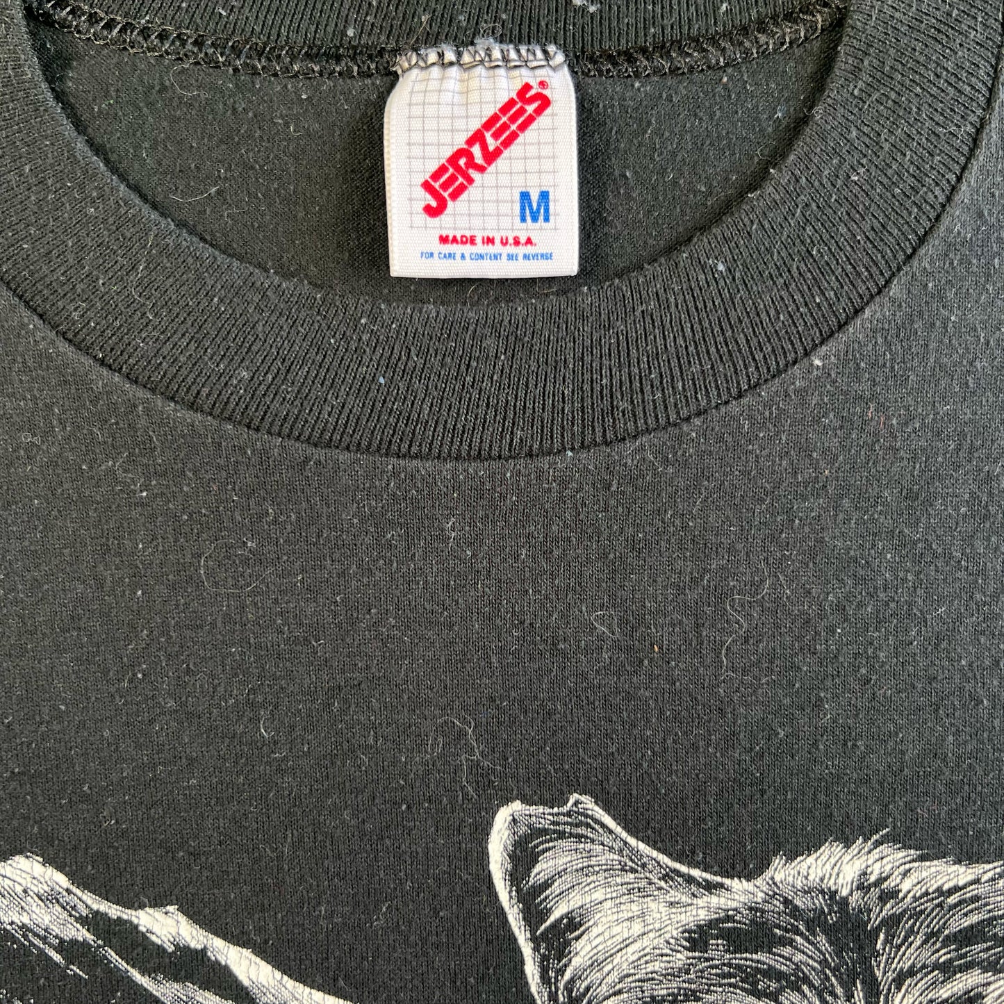 90s Wolves Faded Black Tee- M