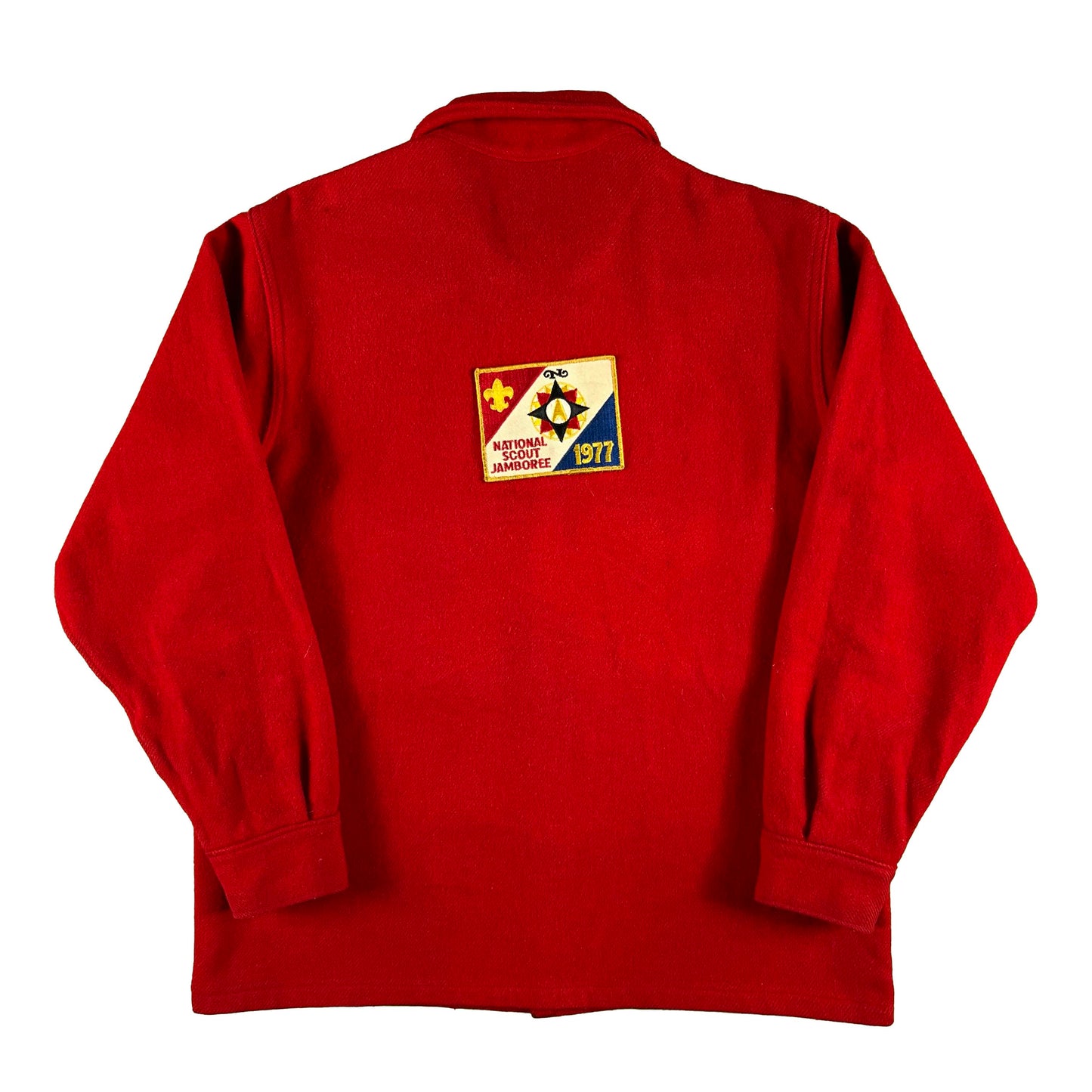 70s Boy Scouts Red Wool Overshirt- L