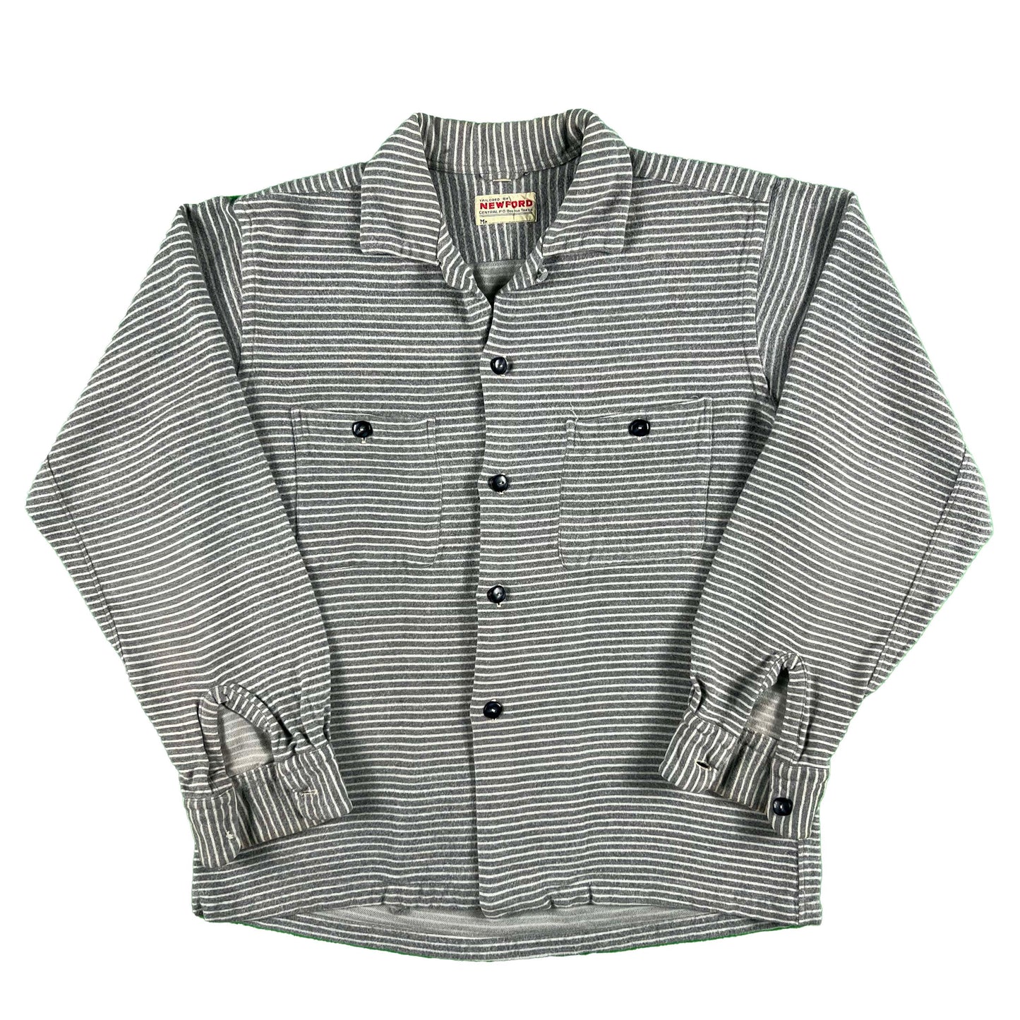 Japanese Repro Striped Loop Collar Flannel Shirt- S