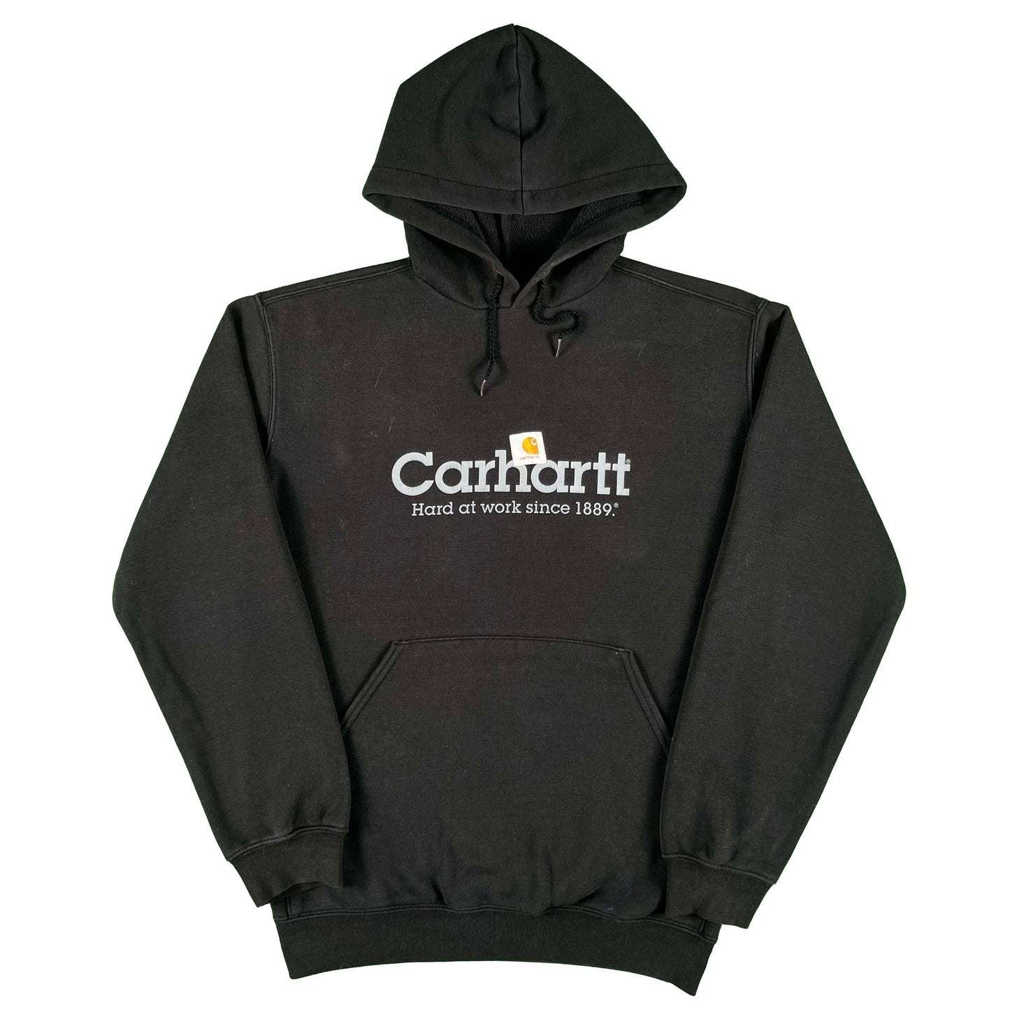 00s Carhartt Faded Black Script Hoodie- S