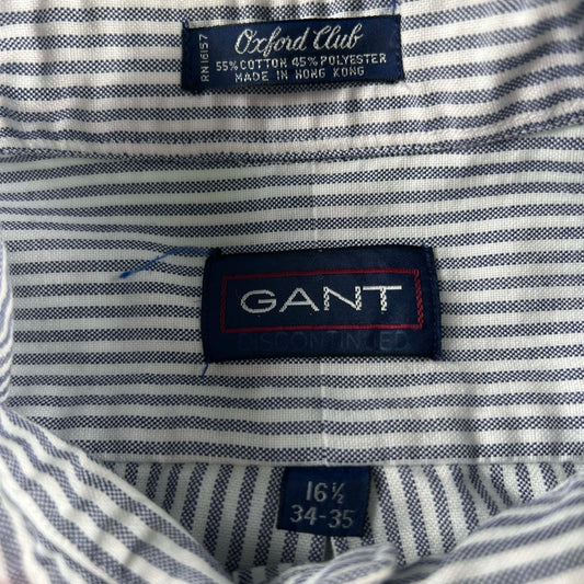 80s Gant 'Oxford Club' Striped Button Up Shirt- L