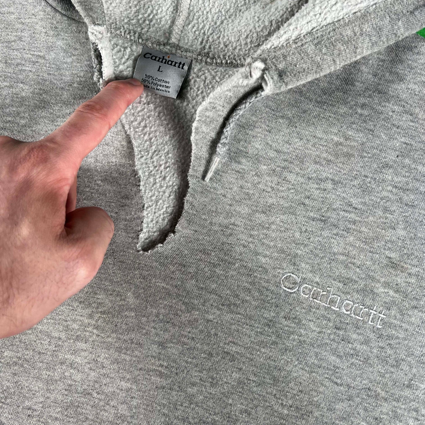 00s Carhartt Heather Grey Hoodie- L